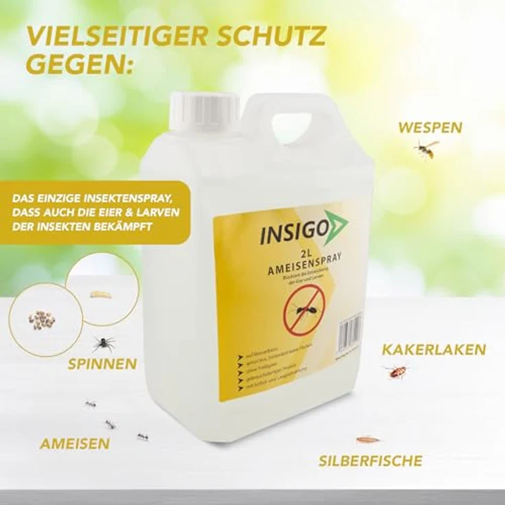 INSIGO Insektenspray Anti Ameisen-Spray 6 l, biozidfreie Formel, geruchsarm, brennt/ätzt nicht, für Innen- und Außenbereich – Bild 3