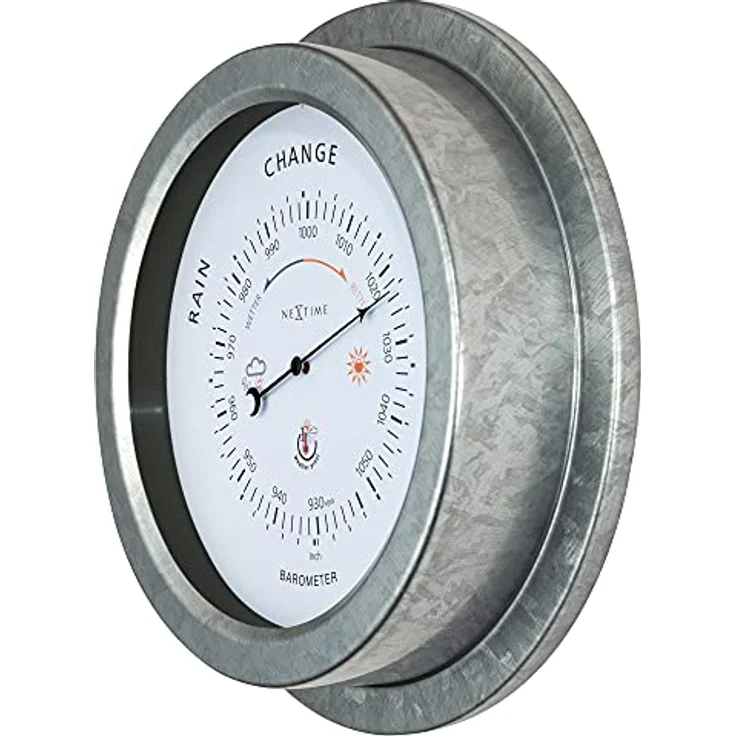 NeXtime Barometer außen - Ø22CM - Metall - Verzinkt „Orchidee“ – Bild 1