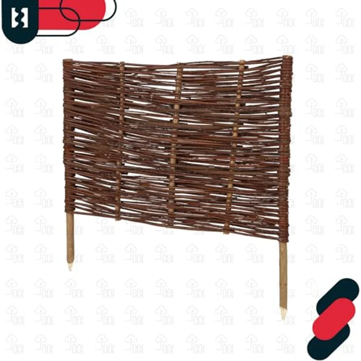 KOTARBAU® Weidenzaun Beetbegrenzung 60 x 40 cm, natürliche Holzpalisade zur Beeteinfassung in Braun, wetterfest und stabil für Garten und öffentliche Bereiche – Bild 5