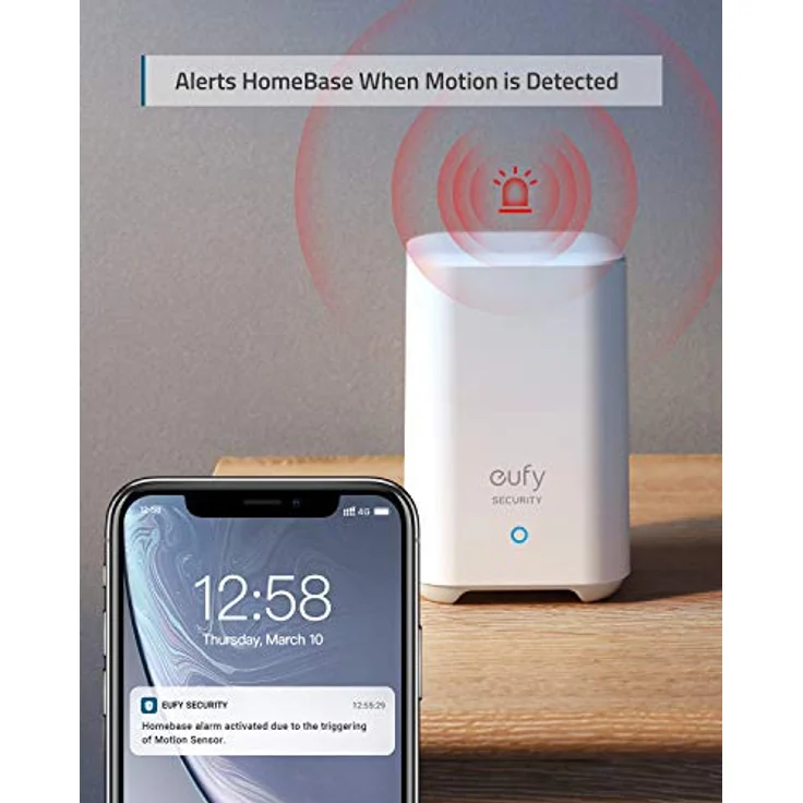 eufy Security Bewegungssensor, Sicherheitssystem mit Alarm, 100° Blickfeld, 9m Reichweite, 2 Jahre Akku, Einstellbare Empfindlichkeit, HomeBase erforderlich – Bild 5