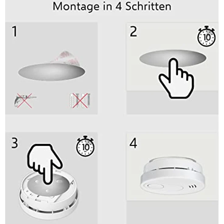 ELRO FM7000 Rauchmelder Magnet Montageset-6 Stück – Bild 4