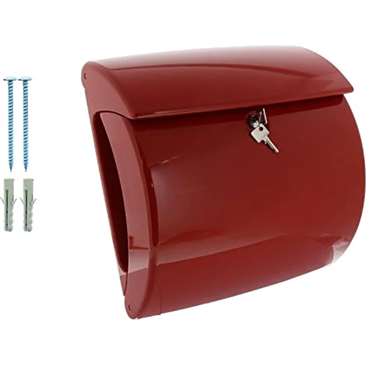 BURG-WÄCHTER, Briefkasten mit integriertem Zeitungsfach in Klavierlack-Optik, A4 Einwurf-Format, EU Norm EN 13724, Hochwertiger Kunststoff, Piano 886 R, Rot – Bild 3