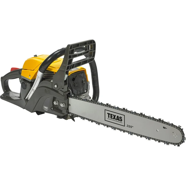 Texas Benzin-Kettensäge TS4518, 45 cm Schwertlänge, inkl. Extra Kette, Schutzbrille, Kettenöl und Gehörschutz