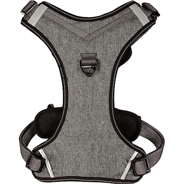 Flamingo Geschirr Heron GRAU XXL, für Hunde 70-98CM, 25MM Breite