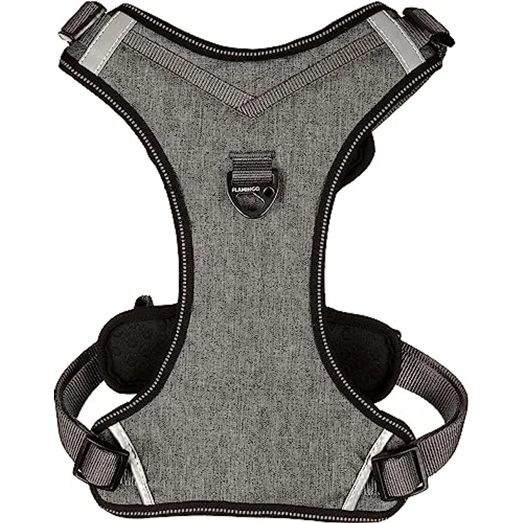 Flamingo Geschirr Heron GRAU XXL, für Hunde 70-98CM, 25MM Breite – Bild 1