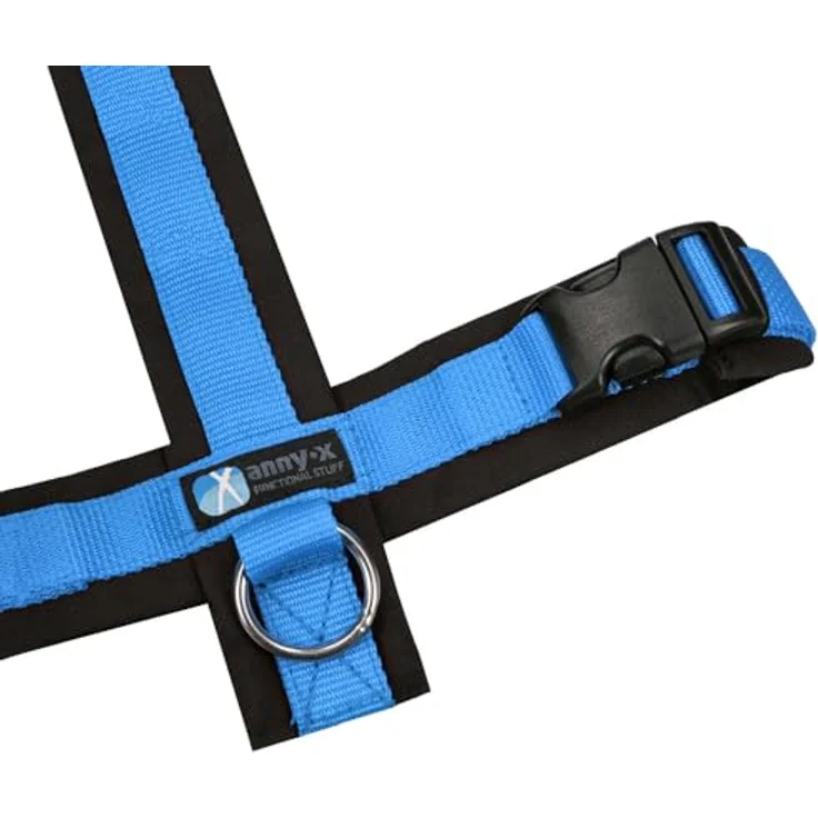 anny-x Brustgeschirr Fun schwarz blau- Grösse L, ergonomisch & rückenschonend, vollunterlegt – Bild 3