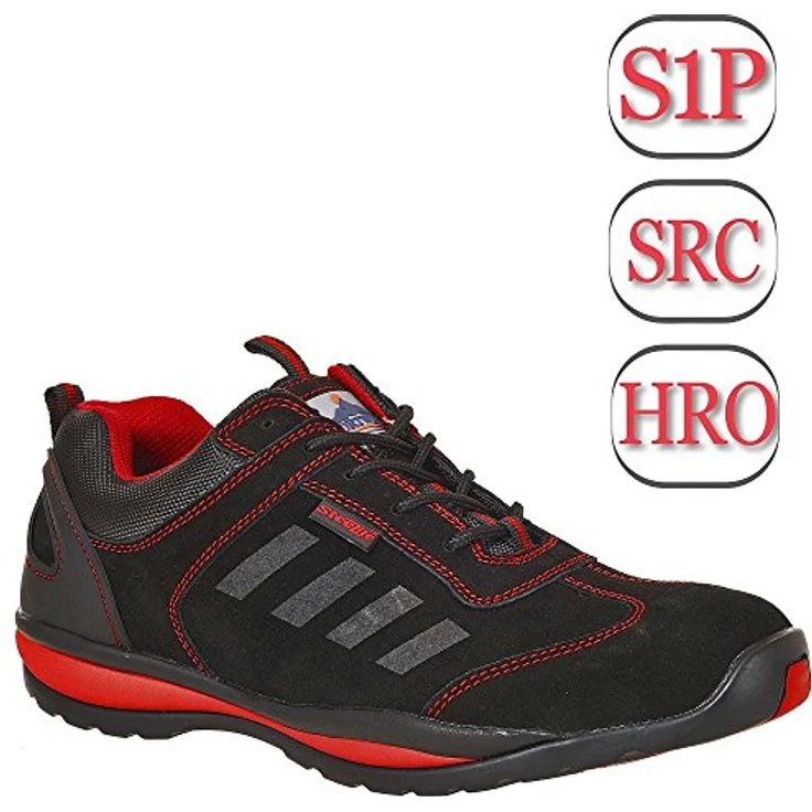Portwest FW34 Steelite Lusum Sicherheits-Trainer S1P HRO, robuster Arbeitsschuh mit Stahl-Zehenschutzkappe, rot, Gr. 39 – Bild 4