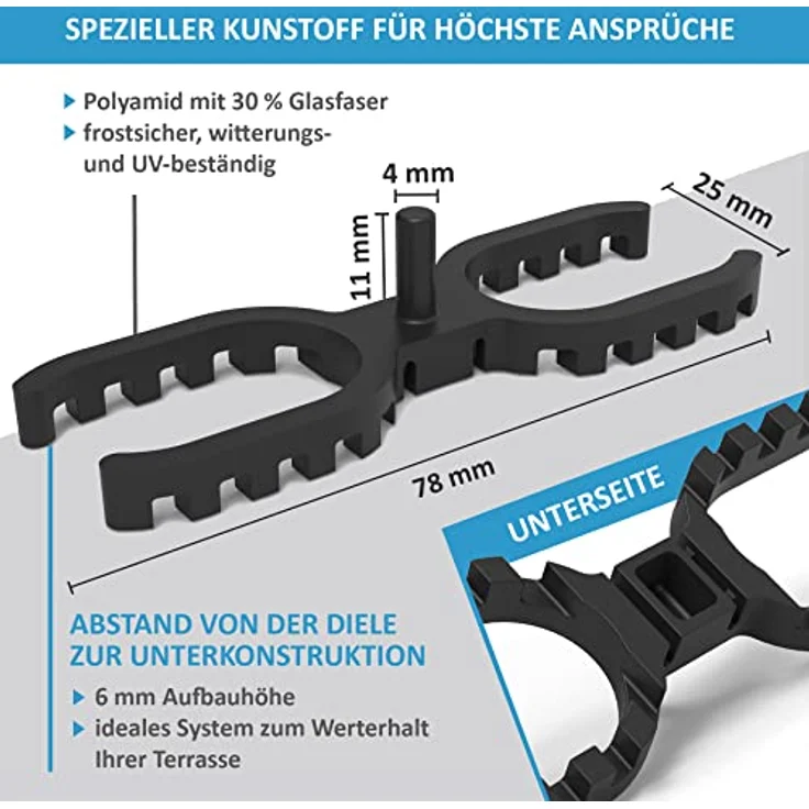 Abstandhalter, Abstandshalter für Terrassendielen Terrasse 4mm (1000 Stück 4 mm Abstandhalter) – Bild 4