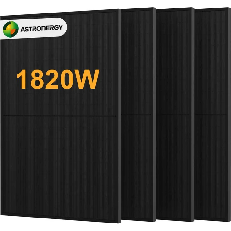 POWERNESS Astronergy N7s 455W Full Black Bifaziales Glas-Glas Solarmodul, n-Type TOPCon, 22,8% Modulwirkungsgrad, MC4-EVO2A Stecksystem