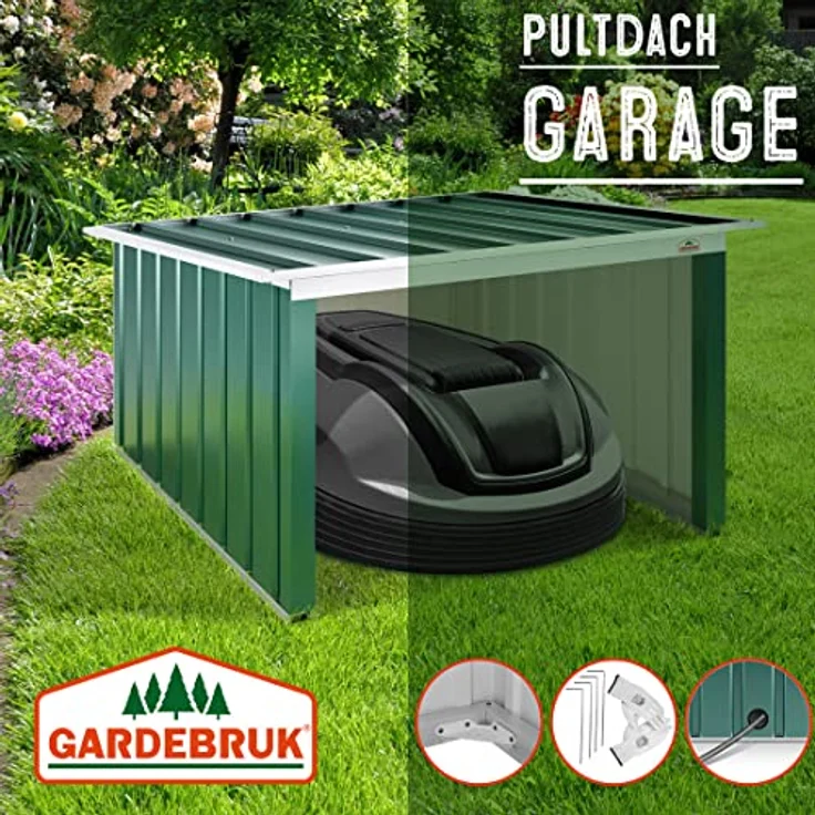 Gardebruk Mähroboter Garage Metall Wetterbeständig Kabelführung 4x Erdanker Carport Rasen Garten 4251776601939 – Bild 2