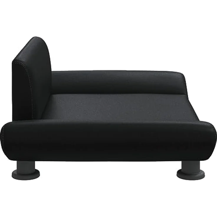vidaXL Hundebett, Hundekissen mit weicher Polsterung, Hundesofa Hundecouch für kleine Hunde Haustiere, Haustierbett Katzenbett, Schwarz Kunstleder – Bild 5