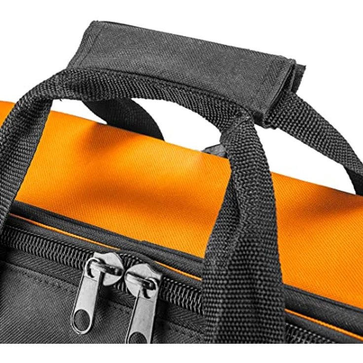 NEO TOOLS Werkzeugtasche Monteurtasche Polyester 600D, 17 Innentaschen, 2 Außentaschen, starre Bauweise, verstärkte Reißverschlüsse, 43.5 x 33 x 20 cm - Schwarz – Bild 4