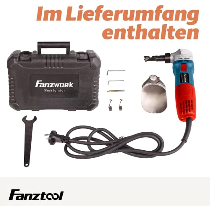 FANZTOOL Knabber Blechknabber Knabber Nibbler Blechschere Blechnibbler 600W mit Kopfer und 2 x Stempel – Bild 6
