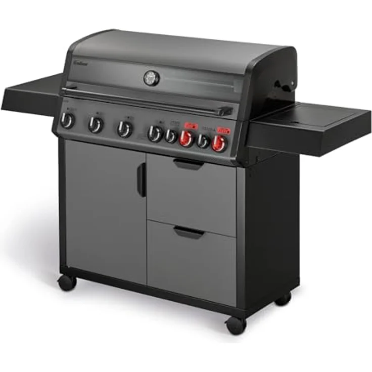Enders® Gasgrill Hyde 6 SIKR Turbo II, 6-Brenner aus Edelstahl, 800 °C TURBO ZONE, Infrarot-Backburner, SWITCH GRID, inkl. Thermometer und Seitenkocher – Bild 3