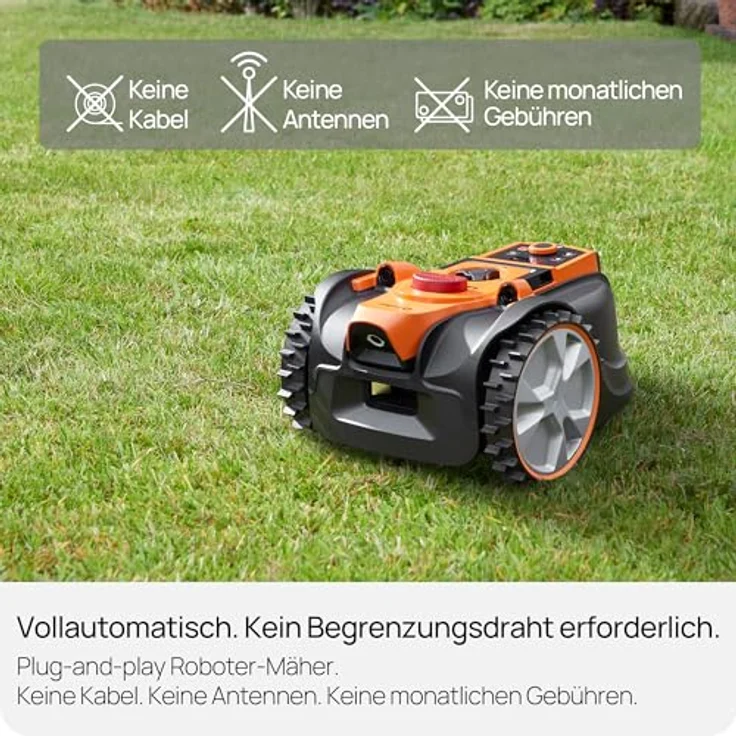 LawnMaster OcuMow AMB16i-500, Roboter-Rasenmäher mit Kamera-Navigation, App-Steuerung und Auto-Charge für Rasenflächen bis 500 m², ohne Begrenzungskabel – Bild 2