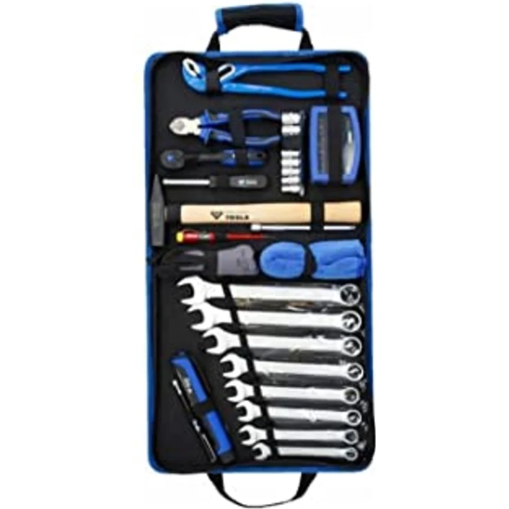 BRILLIANT TOOLS Universal-Werkzeug-Satz 58-tlg. in Nylontasche, wasserabweisend mit Micro-Leder Haptik, inklusive Ring-Maulschlüsseln und SMD-Lampe – Bild 4
