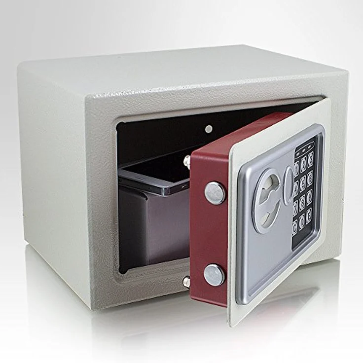 MS-Point Elektronischer Minisafe, Wandtresor für Wertsachen, Lichtgrau, Außenmaß 230mm x 170mm x 170mm – Bild 1