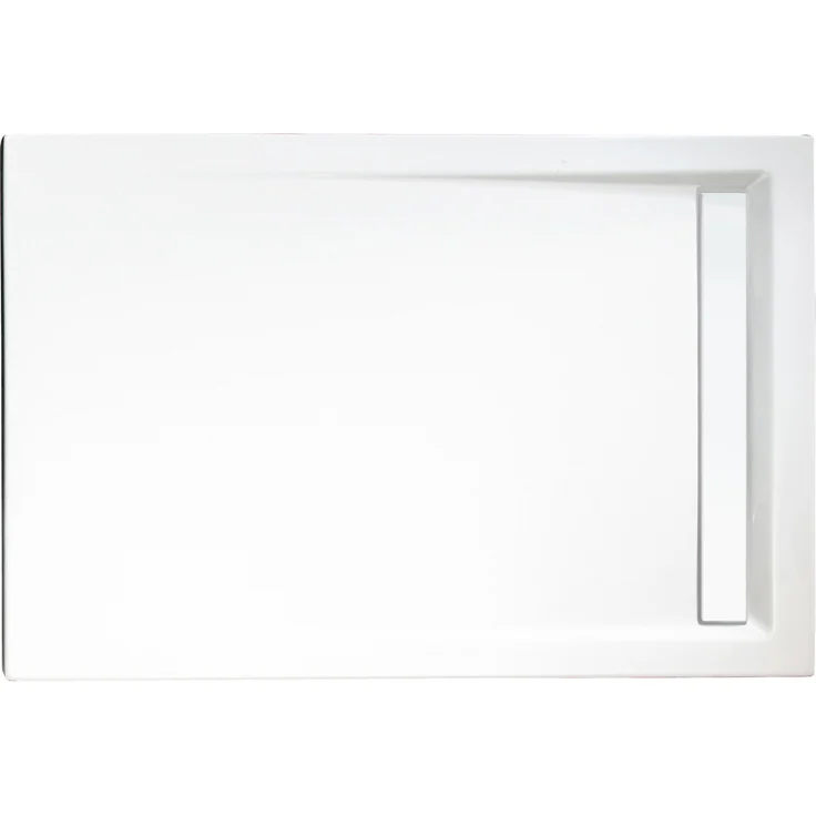 Schulte Duschwannen-Set ExpressPlus Extraflach, Rechteck 120 cm x 80 cm, Sanitär-Acryl mit seitlichem Rinnenablauf