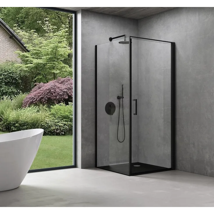 doporro Eckdusche Duschkabine Ravenna36-Plus ESG-Sicherheitsglas Nano-Beschichtung, 75x75 cm, Einscheibensicherheitsglas