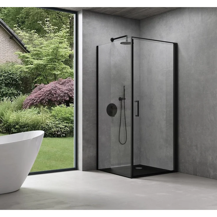doporro Eckdusche Duschkabine Ravenna36-Plus ESG-Sicherheitsglas Nano-Beschichtung, 75x75 cm, Einscheibensicherheitsglas