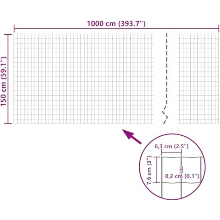 Gitterzaun Schweiß Maschendraht gitter 10x1,5m – Bild 3
