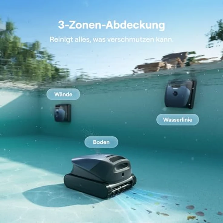 Beatbot (2026 Neu) Sora 10 Poolroboter Boden und Wand, Reinigt Wasserlinie & Plattformen, 25700 LPH Saugleistung, smartes Parken an der Waaaerlinie, 5L Filterkorb, bis zu 5 Std. Laufzeit, Tiefblau – Bild 3
