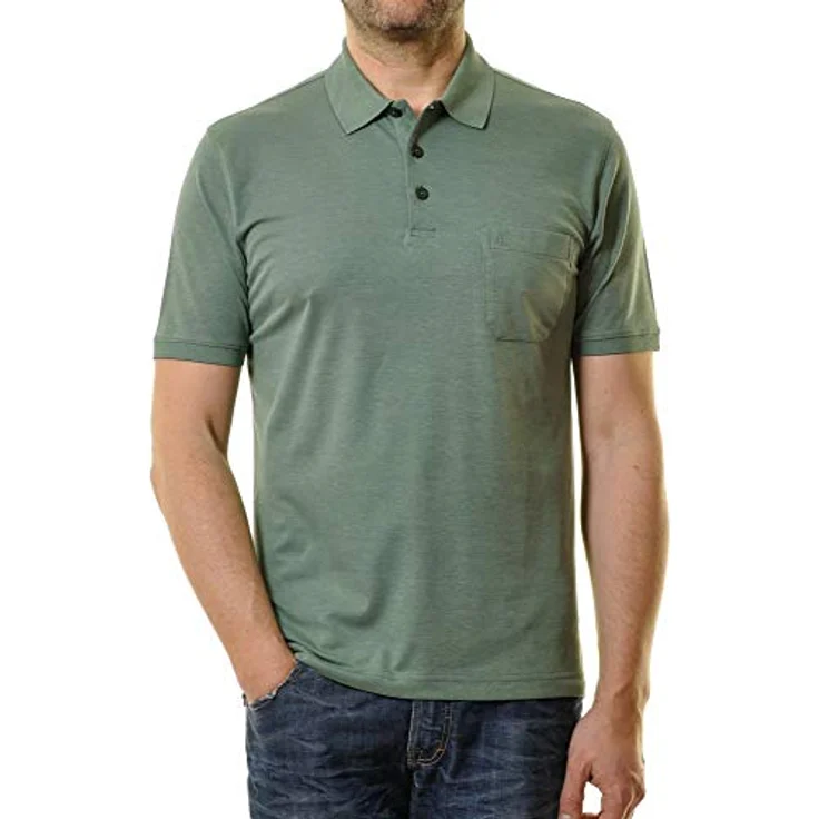 RAGMAN Poloshirt Herren Poloshirt - Softknit-Polo, Brusttasche, Knopfleiste, einfarbig – Bild 3