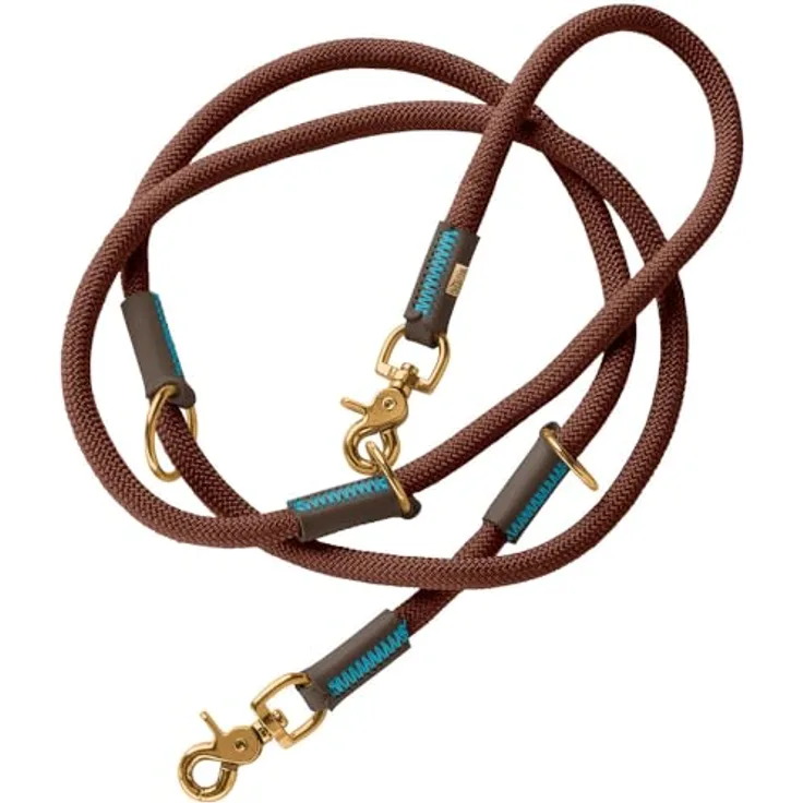 HUNTER Verstellbare Führleine Malia Farbe Schokobraun/Dunkelbraun, 3-fach verstellbar, Made in Germany
