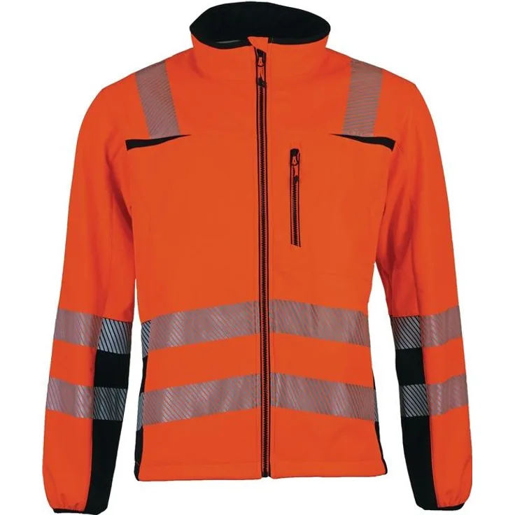 Warnschutz-Softshelljacke Prevent® Trendline Gr.M orange schwarz