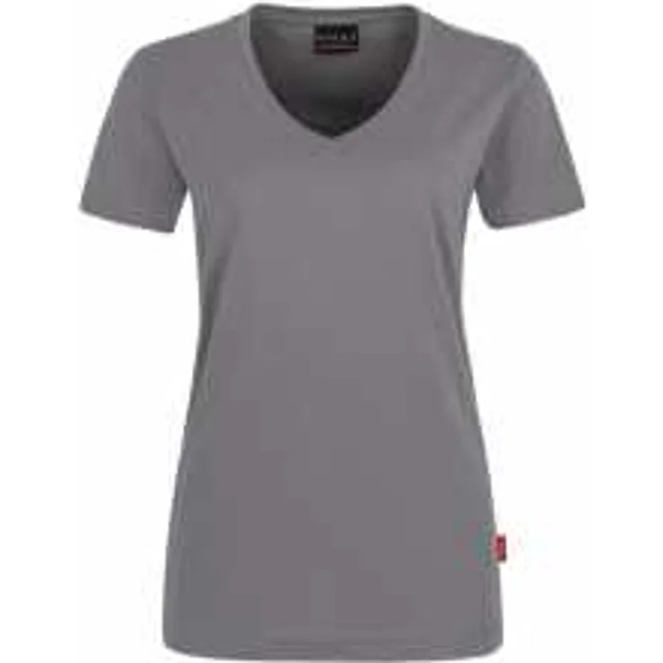 HAKRO Damen V-Shirt Mikralinar 181, titan, 4XL