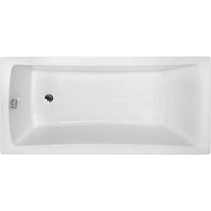Bad Land Badewanne Rechteck OPTIMA 140x70, inkl. Wannenträger, Bambus Badewannenablage, Kopfstütze KODI, automatischer Siphon, schneeweiß