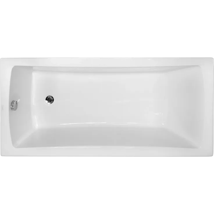 Bad Land Badewanne Rechteck OPTIMA 140x70, inkl. Wannenträger, Bambus Badewannenablage, Kopfstütze KODI, automatischer Siphon, schneeweiß