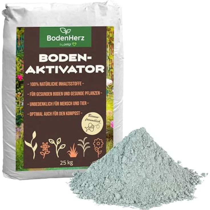 BodenHerz Bodenaktivator Bodenverbesserung Bodenverbesserer Bodengesundheit Mineralien für Beet Rasen 100% Natürlich 25 kg petigi – Bild 1