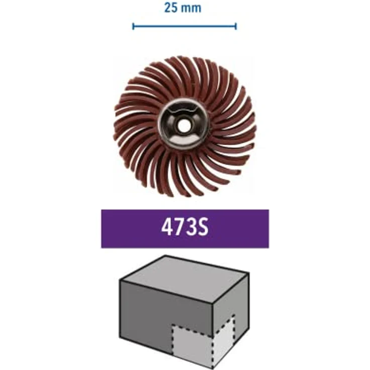 Dremel 473S EZ SpeedClic Feinschleifbürste, Zubehörsatz mit 1 Feinschleifbürste Körnung 220, 25mm für Kunststoff, Holz und Metall – Bild 2