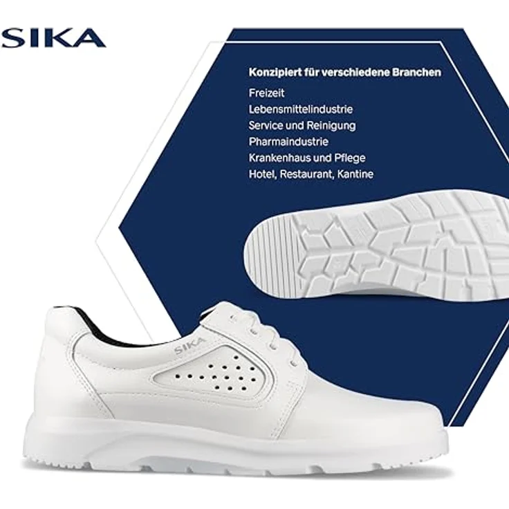 Sika Arbeitsschuh Optimax Schnürschuh, weiß, atmungsaktives Permair® Leder, rutschhemmende Laufsohle, O1 SRA – Bild 3