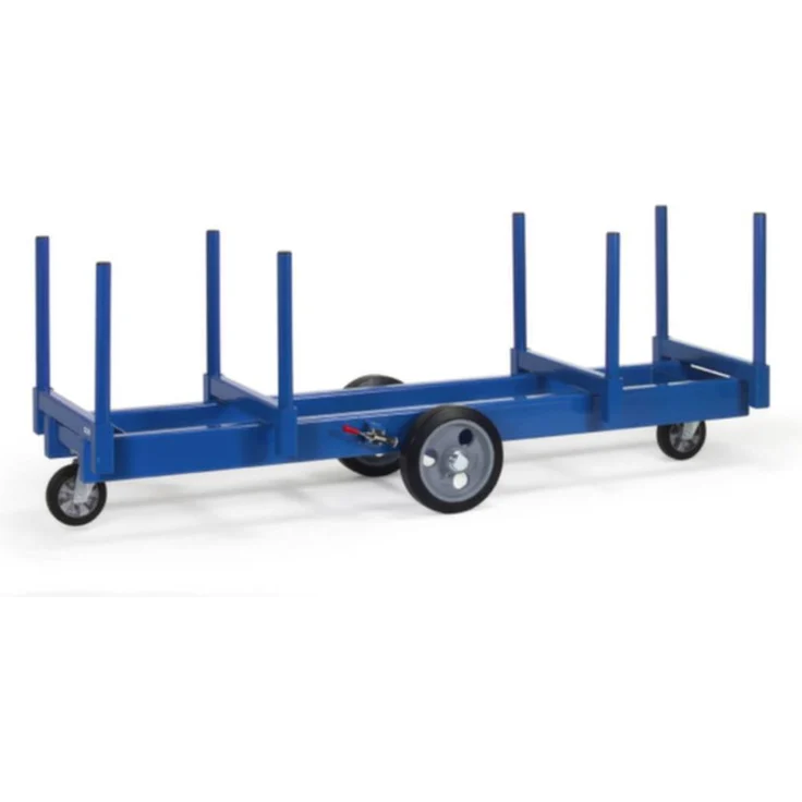 Fetra 2113 Langmaterial-Wagen, Stahl pulverbeschichtet, Traglast max. 2000kg, mit Vollgummi-Bereifung