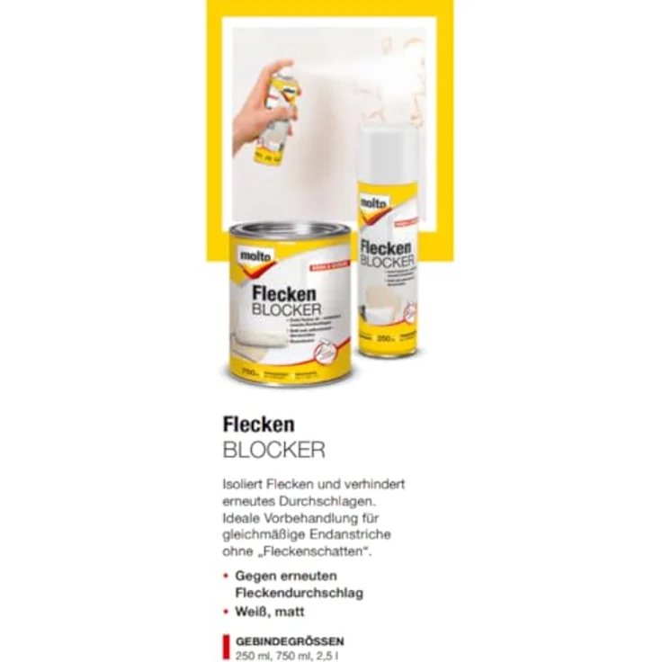 Molto Flecken Blocker Spray 0,25 l Grundierung gegen Flecken – Bild 4