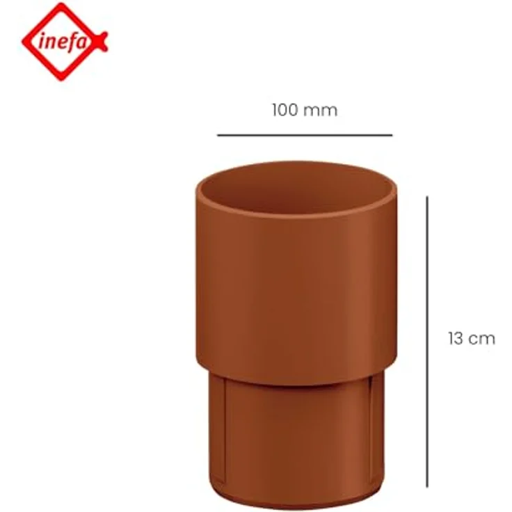 INEFA Fallrohrverbinder PVC DN 100, braun, Verbindungselement mit einfachem Stecksystem für zuverlässige Dachentwässerung – Bild 2