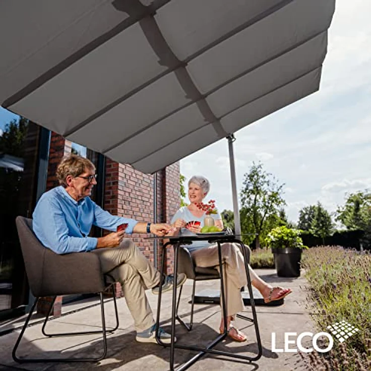 Leco Standmarkise "WAVED" 4 x 2,5 x 2,20 m, faltbarer Sonnenschutz aus rostfreiem Aluminium mit verstellbarem Dach – Bild 8