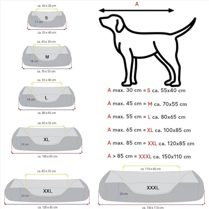 BedDog Hundebett Zara, Hundekissen mit abziehbaren waschbaren Bezug, Hundekorb, Hundesofa, für große Hunde, XXXL, Cordura und Microfaser-Velours, beige – Bild 3