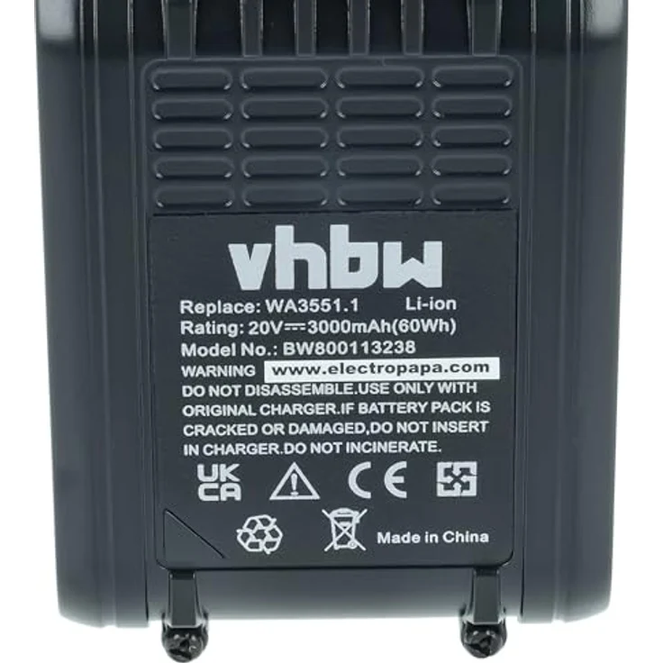 vhbw Akku kompatibel mit Worx Landroid Vision L1600, Hochleistungs-Li-Ion Akku mit 3000 mAh und 20 Volt – Bild 5
