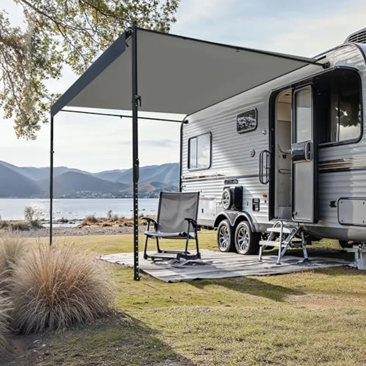 VEVOR einziehbare Wohnmobil-Markise, 248,64 cm, wasserdicht, mit Aluminiumrahmen und schwarzem Farbverlaufsstoff – Bild 8
