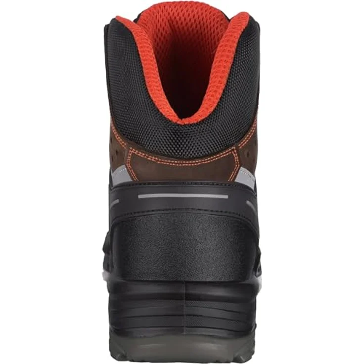 LEIBWÄCHTER L6310 Parma, niedrige Stiefel S3, braunes Crazy-Horse-Leder, mit Fiberglas-Zehenschutzkappe und PU-Überkappe, rutschhemmende Laufsohle – Bild 3