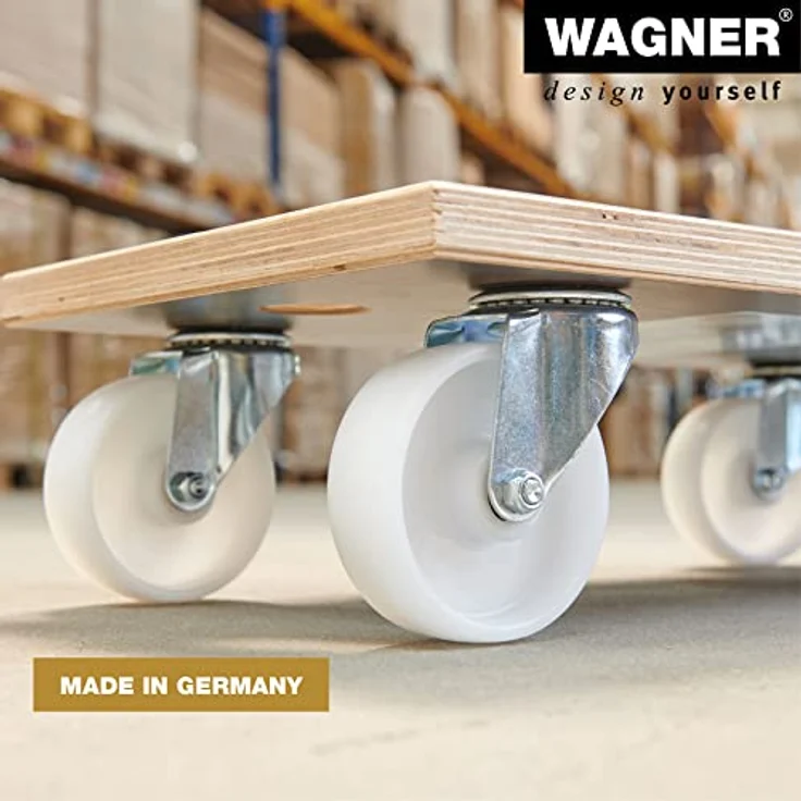 Wagner Transportwagen, Transportroller aus Filmsiebdruckplatte, Tragfähigkeit 500 kg, rutschfeste MaxiGRIP-Beschichtung, FSC-zertifiziert, Maße 575 x 300 x 150 mm – Bild 4