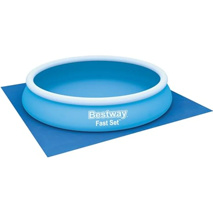 Bestway Flowclear quadratische Bodenplane 396 x 396 cm für Aufstellpools bis Ø 366 cm, blau – Bild 6