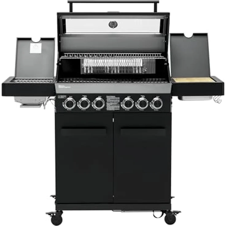 TAINO PLATINUM YAMARA DARK 4+2 Gasgrill Stahl 4 Brenner Keramik Sear-Burner Keramik Backburner Piezo-Zündung Grillrost Gusseisen – Bild 5