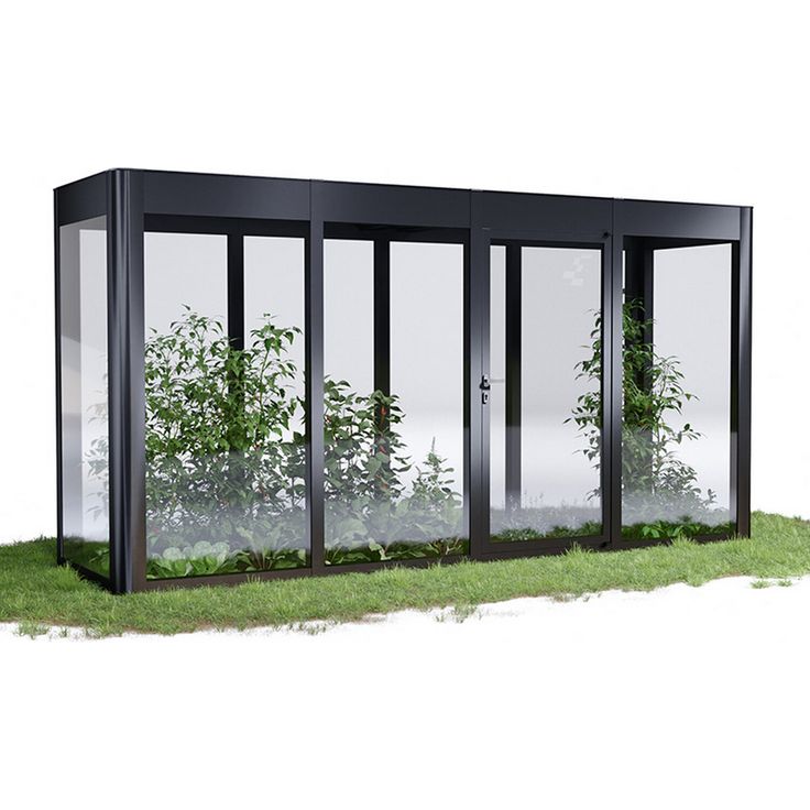 SunElements Gewächshaus 'SunGarden Infinity 4.1' 443 x 128 cm mit 6 mm Acrylglas anthrazit-metallic, lichtdurchflutet, integrierte Dachentlüftung