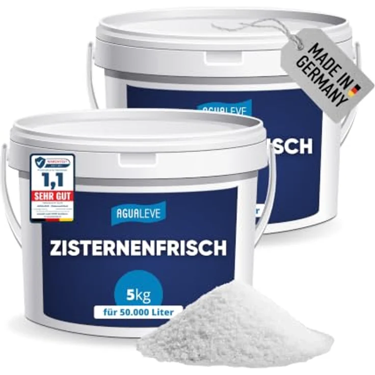 AGUALEVE® Zisternenfrisch 10kg - Aktivsauerstoff für frisches Regenwasser, geeignet für 100.000 Liter, Made in Germany