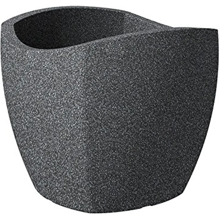 Scheurich Wave Globe Cubo, Pflanzgefäß aus Kunststoff, Schwarz-Granit, 40 cm Durchmesser, 35,5 cm hoch, 31 l Vol. - Preisvergleich