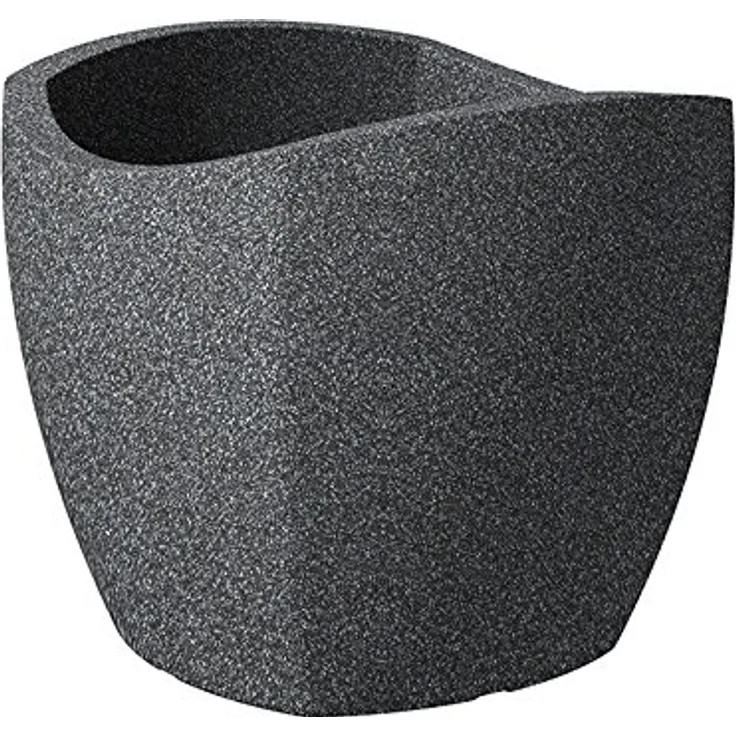 Scheurich Wave Globe Cubo, Pflanzgefäß aus Kunststoff, Schwarz-Granit, 40 cm Durchmesser, 35,5 cm hoch, 31 l Vol. - Preisvergleich – Bild 1